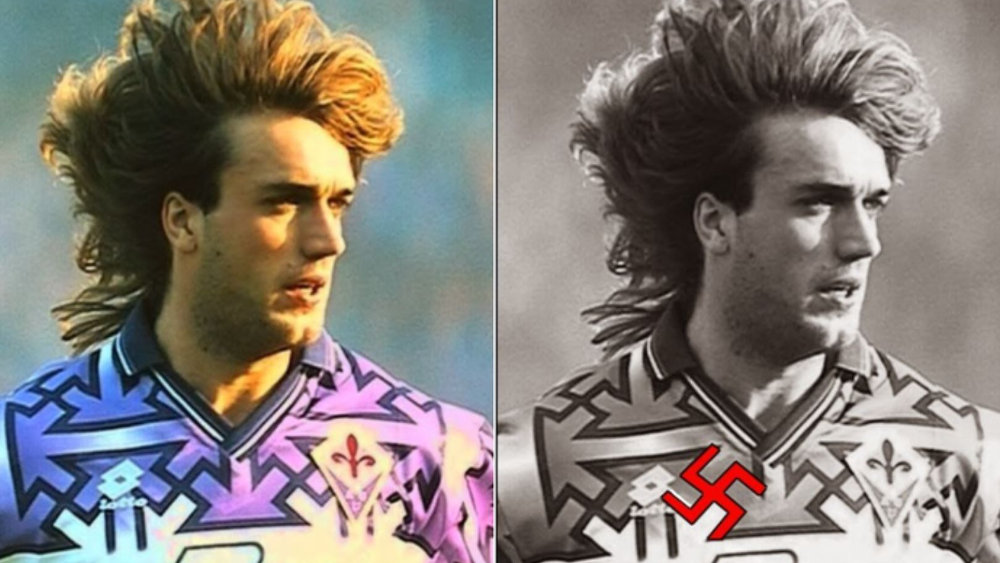 La Fiorentina joue avec des croix gammées sur son maillot en 1992